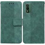 For Nokia XR21 Geometric Embossed Leather Phone Case(Green)