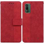 For Nokia XR21 Geometric Embossed Leather Phone Case(Red)