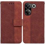 For Tecno Camon 20 Pro 5G Geometric Embossed Leather Phone Case(Brown)