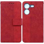 For Tecno Pova 5 Geometric Embossed Leather Phone Case(Red)