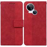 For Tecno Spark 10 5G Geometric Embossed Leather Phone Case(Red)