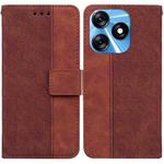 For Tecno Spark 10 / Spark 10C Geometric Embossed Leather Phone Case(Brown)