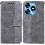 For Tecno Spark 10 / Spark 10C Geometric Embossed Leather Phone Case(Grey)