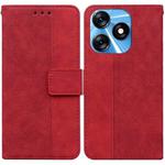 For Tecno Spark 10 / Spark 10C Geometric Embossed Leather Phone Case(Red)