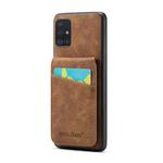 For Samsung Galaxy A51 5G Fierre Shann Crazy Horse Card Holder Back Cover PU Phone Case(Brown)