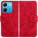 For Infinix Smart 7 African Tiger Embossing Pattern Flip Leather Phone Case(Red)