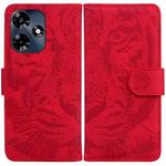 For Infinix Hot 30 Tiger Embossing Pattern Flip Leather Phone Case(Red)