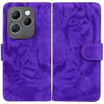 For Infinix Hot 40 / 40 Pro Tiger Embossing Pattern Flip Leather Phone Case(Purple)