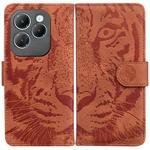 For Infinix Hot 40 / 40 Pro Tiger Embossing Pattern Flip Leather Phone Case(Brown)