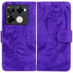 For Infinix Note 40 Pro 4G / 5G Tiger Embossing Pattern Flip Leather Phone Case(Purple)