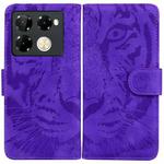 For Infinix Note 40 Pro+ Tiger Embossing Pattern Flip Leather Phone Case(Purple)