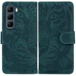 For Infinix Hot 50 4G Tiger Embossing Pattern Flip Leather Phone Case(Green)