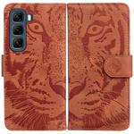 For Infinix Hot 50 4G Tiger Embossing Pattern Flip Leather Phone Case(Brown)