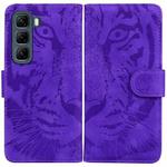 For Infinix Hot 50 5G Tiger Embossing Pattern Flip Leather Phone Case(Purple)