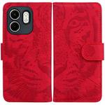 For Infinix Hot 50i / Smart 9 Tiger Embossing Pattern Flip Leather Phone Case(Red)