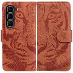 For Infinix Hot 50 Pro 4G Tiger Embossing Pattern Flip Leather Phone Case(Brown)
