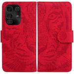 For Infinix Note 50 Pro+ Tiger Embossing Pattern Flip Leather Phone Case(Red)