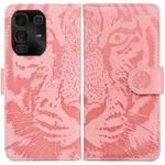 For Infinix Note 50 Pro+ Tiger Embossing Pattern Flip Leather Phone Case(Pink)