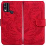 For Nokia C22 Tiger Embossing Pattern Flip Leather Phone Case(Red)