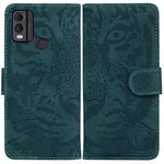 For Nokia C22 Tiger Embossing Pattern Flip Leather Phone Case(Green)