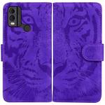 For Nokia C22 Tiger Embossing Pattern Flip Leather Phone Case(Purple)