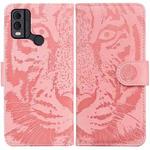For Nokia C22 Tiger Embossing Pattern Flip Leather Phone Case(Pink)