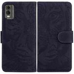 For Nokia C32 Tiger Embossing Pattern Flip Leather Phone Case(Black)