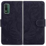 For Nokia XR21 Tiger Embossing Pattern Flip Leather Phone Case(Black)