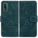 For Nokia XR21 Tiger Embossing Pattern Flip Leather Phone Case(Green)