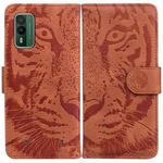 For Nokia XR21 Tiger Embossing Pattern Flip Leather Phone Case(Brown)