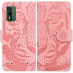 For Nokia XR21 Tiger Embossing Pattern Flip Leather Phone Case(Pink)