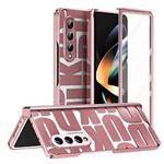 For Samsung Galaxy Z Fold4 5G Integrated Electroplating Folding Phone Case with Hinge(Rose Gold)