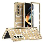 For Samsung Galaxy Z Fold4 5G Integrated Electroplating Folding Phone Case with Hinge(Tyrant Gold)