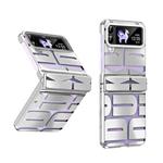 For Samsung Galaxy Z Flip4 5G Integrated Electroplating Folding Phone Case with Hinge(Silver)