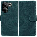 For Tecno Camon 20 Pro 5G Tiger Embossing Pattern Flip Leather Phone Case(Green)