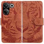 For Tecno Camon 20 Pro 5G Tiger Embossing Pattern Flip Leather Phone Case(Brown)
