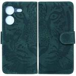 For Tecno Pova 5 Tiger Embossing Pattern Flip Leather Phone Case(Green)