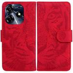 For Tecno Spark 10 Pro Tiger Embossing Pattern Flip Leather Phone Case(Red)