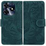 For Tecno Spark 10 Pro Tiger Embossing Pattern Flip Leather Phone Case(Green)