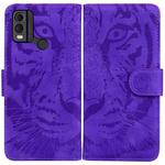 For Tecno Spark 10 Pro Tiger Embossing Pattern Flip Leather Phone Case(Purple)