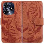 For Tecno Spark 10 Pro Tiger Embossing Pattern Flip Leather Phone Case(Brown)