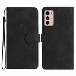 For Motorola Moto G42 Flower Embossing Pattern Leather Phone Case(Black)