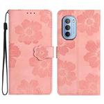 For Motorola Moto G31 / G41 Flower Embossing Pattern Leather Phone Case(Pink)