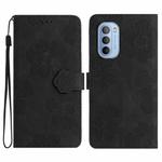 For Motorola Moto G31 / G41 Flower Embossing Pattern Leather Phone Case(Black)