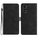 For Motorola Moto G22 Flower Embossing Pattern Leather Phone Case(Black)