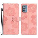 For Motorola Moto G10 / G20 / G30 Flower Embossing Pattern Leather Phone Case(Pink)