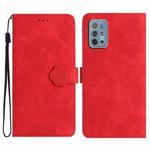 For Motorola Moto G10 / G20 / G30 Flower Embossing Pattern Leather Phone Case(Red)