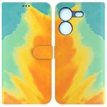 For Tecno Pova 5 Watercolor Pattern Flip Leather Phone Case(Autumn Leaf)