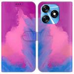 For Tecno Spark 10 / Spark 10C Watercolor Pattern Flip Leather Phone Case(Purple Red)