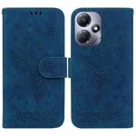 For Infinix Hot 30 Play Butterfly Rose Embossed Leather Phone Case(Blue)